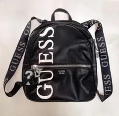 GUESS ロゴ入りリュック ブラック バッグ 鞄