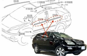 【 トヨタ 純正 】 30 系 ハリアー ドア モール 運転席側 / 助手席側 ドア 4枚分セット 水切りモール ドア ウェザーストリップ