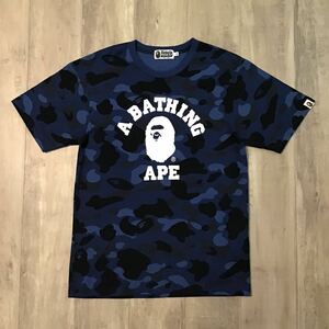 Blue camo カレッジロゴ Tシャツ Mサイズ a bathing ape BAPE color camo college tee エイプ ベイプ アベイシングエイプ 迷彩 y45