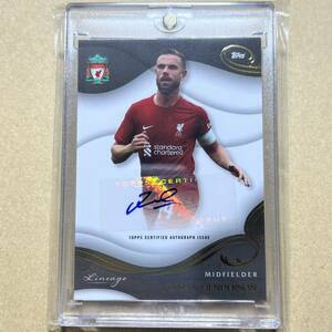 Jordan Henderson Auto 2022/23 Topps Liverpool Lineage Soccer Autograph 直筆サイン