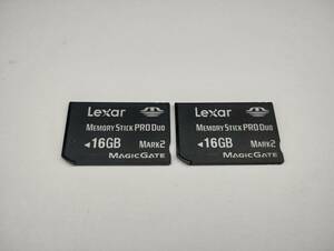 2枚セット　16GB　Lexar　メモリースティックプロデュオ　MEMORY STICK PRO DUO　フォーマット済み　メモリーカード