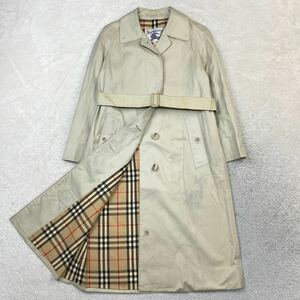 90s BURBERRY バーバリー バーバリーズ トレンチコート ノバチェック ヴィンテージ ロング ベージュ ベルト レディース バルマカーンコート