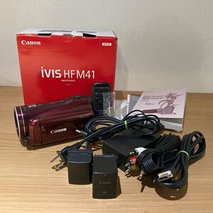 Canon キャノン デジタルビデオカメラ iVIS HF M41 HD ビデオカメラ デジカメ レッド カラー 2011年 製造 元箱 大容量 バッテリー 2つ