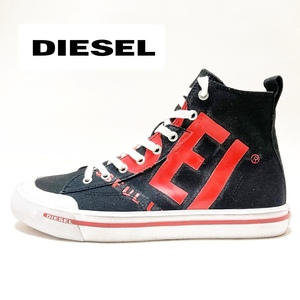 《DIESEL ディーゼル》新品 ビッグロゴ ダメージ加工 ハイカットスニーカー 43(28cm)S0726