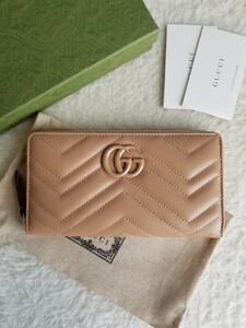 新品 GUCCI グッチ ダブルG キルティング ジップ アラウンド 長財布 ローズベージュ 443123 AABZK 2754 国内完売 入手困難