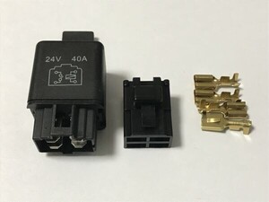 4極リレー 4P 車載 カプラー端子セット 24V 送料220円～ 検) フォグランプ モーター HID ホーン 電装 自作 オプション 追加