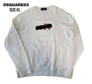 21AW★XL★DSQUARED2★ICONロゴスウェット★ホワイト★国内正規品