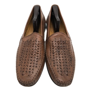 FLORSHEIM フローシャイム ドライビングシューズ ローファー レザーシューズ イントレチャート ブラウン (メンズ 10 D) 中古 古着 KA1093