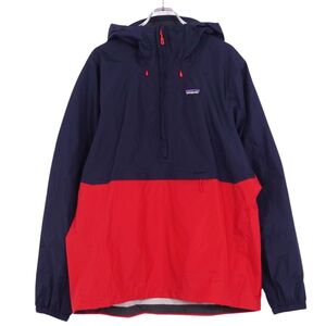 美品 パタゴニア PATAGONIA パーカー Torrentshell Pullover トレントシェル プルオーバー メンズ L ネイビー/レッド ce01mb-rm08e28584