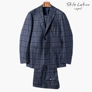 ◆【Stile Latino(スティレラティーノ)/秋冬/ウールコットンストレッチグレンチェック柄3Bスーツ(VINCENZO)】[stl2360221-46]