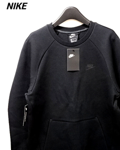 M 新品【NIKE TECH FLEECE CREWNECK SWEAT BLACK 928472-010 ナイキ テックフリース クルーネック スウェット ブラック】