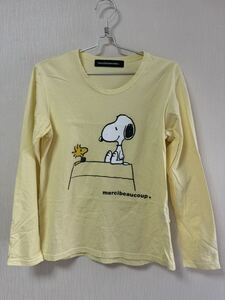 mercibeaucoup,　メルシーボークー　スヌーピー　ウッドストック　長袖Tシャツ Mサイズ　黄色　２回だけ着用