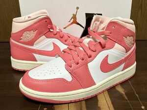 23年 NIKE WMNS AIR JORDAN 1 MID ナイキ ウィメンズ エアジョーダン ミッド AJ1【BQ6472-186】ピンク ストロベリー クリーム PINK US5