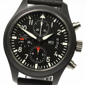 IWC IWC SCHAFFHAUSEN IW378901 パイロットウォッチ トップガン クロノグラフ デイデイト 自動巻き メンズ 良品 _758176【ev15】