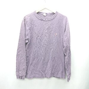 ◇ Champion チャンピオン 長袖 カットソー サイズMEDIUM パープル メンズ E