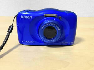 Nikon/ニコン 10m防水 デジタルカメラ COOLPIX S33 ブルー 光学3倍ズーム/1317万画素 #01602