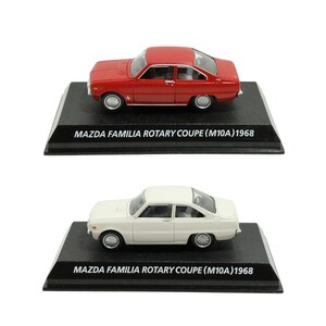 【玩具中古ミニカー】コナミ 絶版名車 1/64 MAZDA FAMILIA ROTARY COUPE / マツダ ファミリア ロータリー クーペ (M10A) 1968 2台セット