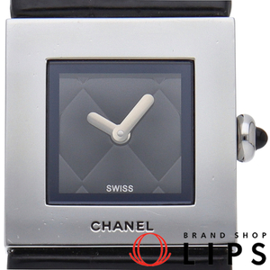シャネル マトラッセ レディース時計 H0116 保証書 SS/レザー レディース時計 ブラック 仕上げ済 美品 中古
