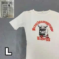 WB668【90s】プリント　ロゴ　キャラ　企業　vintage 半袖Tシャツ