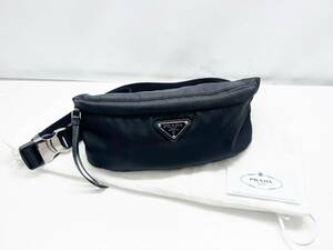 美品　PRADA　プラダ　トライアングルロゴ　バムバック　ウエスト　ボディバッグ　黒　 1BL034