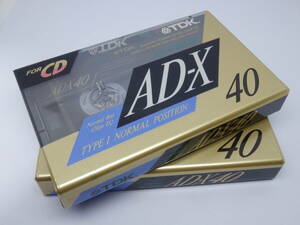 未使用カセットテープ　TDK AD-X 40 × 2本　　AD-X40R・ノーマルポジション