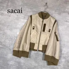 『sacai』サカイ (3) ツイルミックスケープ ボンバー ブルゾンジャケット