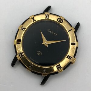 1円～/GUCCI/グッチ/3200L/2針/黒文字盤/黒×ゴールドカラー/ローマンベゼル/ラウンド/クォーツ/レディース腕時計/ジャンク/S066