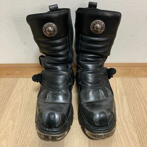 【美品】NEW ROCK ニューロック レザーブーツ サイズ46C ブラック スペイン製