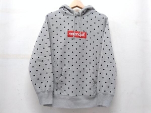 Supreme×COMME des GARCONS SHIRT Box Logo Hoodie ミラーBOXロゴパーカー フーディ メンズ Sサイズ グレー ドット柄 12SS【管理番号3】