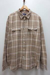 34W パタゴニア patagonia 長袖チェックシャツ オーガニックコットン ポリ混【MENS　XL】