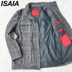 【定価30万円】ISAIA M-65 フランネル パファージャケット レザー　L