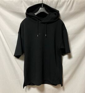 1PIU1UGUALE3 HOODED T PASCAL JERSEY ロゴプリントスウェットフーディパーカー　定価49,500円