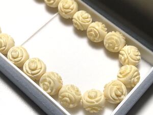 アンティーク 33.0g 薔薇細工 1.0cm玉 ネックレス