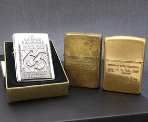 Zippo ジッポ 3点 65周年アニヴァーサリー 着火未確認 ブランドライター喫煙具 箱入り1点◆おたからや【G-B40676】同梱-2