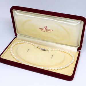 1円〜!!美品!!テリ抜群!!MIKIMOTO(ミキモト)箱付!●アコヤ本真珠ネックレス●D 約28.4g 約43.0cm necklace EE0/EE0 B201