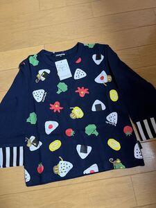 新品　クレードスコープ 100cm 長袖Tシャツ　お弁当　キッズ　男の子　ロンT 長袖　トップス　おにぎりネイビー