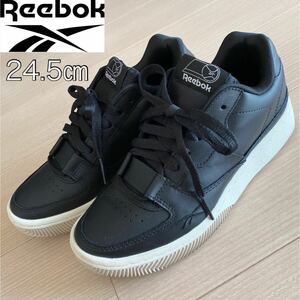 Reebok リーボック デュアル コート レザースニーカー 24.5cm Dual Court Shoes ブラック 黒 メンズ スニーカー シューズ 美品