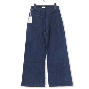 未使用 CIOTA シオタ Denim Sailor Pants NPTL-7MR-11.5 Denim Sailor Pants レディース ワンウォッシュ ネイビー 3 タグ付き 22000952