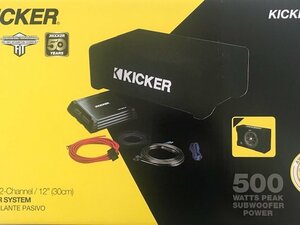 ■USA Audio■キッカーKicker KKPDF212 30cm ウーハー下向き設置タイプBOX+専用アンプ+配線セット●保証付●税込