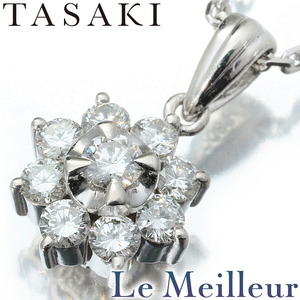 タサキ フラワーデザイン ネックレス ダイヤモンド 0.5ct Pt900 TASAKI 中古 プレラブド 返品OK