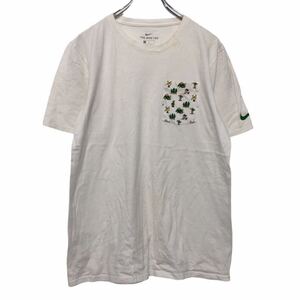 NIKE 半袖 プリントTシャツ M ホワイト グリーン イエロー ブラック ナイキ ポケット DUCKS OREGON 古着卸 アメリカ仕入 a508-6203