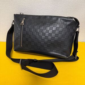 訳あり LOUIS VUITTON ルイヴィトン ダミエアンフィニ ディスカバリー PM ショルダーバッグ メッセンジャーバッグ オニキス N42415