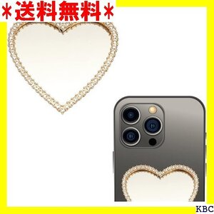 スマホリング おしゃれ 各種他対応 鏡として使える お い 携帯 リング 落下防止 かわいい ハート柄-Gold 55