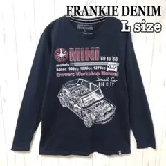 FRANKIE DENIM MINI 車 ロンT ネイビー L 長袖 古着 紺色