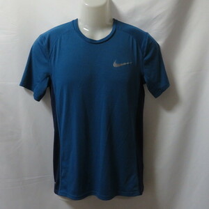 古着 メンズS NIKE/ナイキ ポリエステルTシャツ 半袖 スポーツ ジム ジョギング トレーニング ランニング ネイビー 833592-457