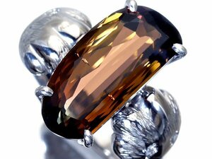 1円～【ジュエリー極】超希少！大粒良質天然バイカラートルマリン6.74ct＆ダイヤモンド0.04ct 高級Pt900リング k9062ko【送料無料】