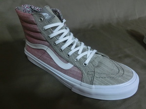 USA購入 超レア 人気シリーズ 珍しいかかと部分ジップデザイン バンズ【Vans】 【SK8-Hi Slim ZIP】キャンバス素材 26.5㌢ 新品未使用