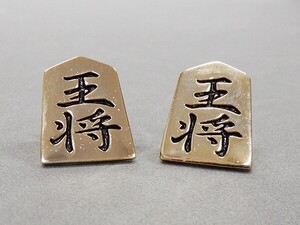 カフスボタン　将棋の駒　王将　ゴールドメタル　カフリンクス　メール便可　ACC121-4003