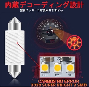 LED T10×31㎜ ルームランプ ホワイト １個　高輝度・拡散型