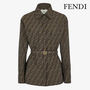 未使用級/ストア完売品/希少XL//フェンディ◎FENDI キャンバス ゴー トゥ ジャケット ズッカ柄 ブラウン 茶色 44 L〜XL 大きいサイズ